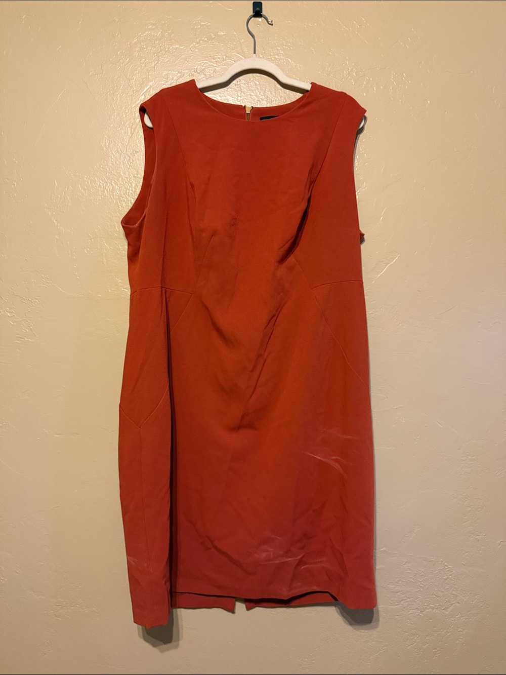 Sleeveless Rust Orange Sheath Dress